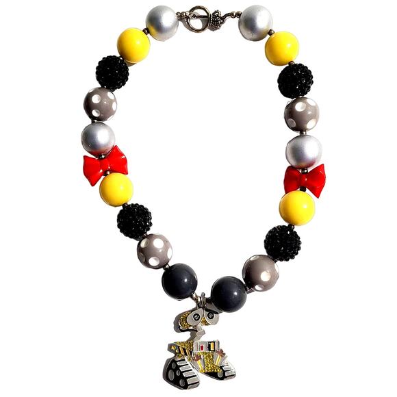 Bubblegum WALLE-E  Pendant Necklace *KIDS SIZE* 17" for kids 3+ yrs old - Picture 1 of 6